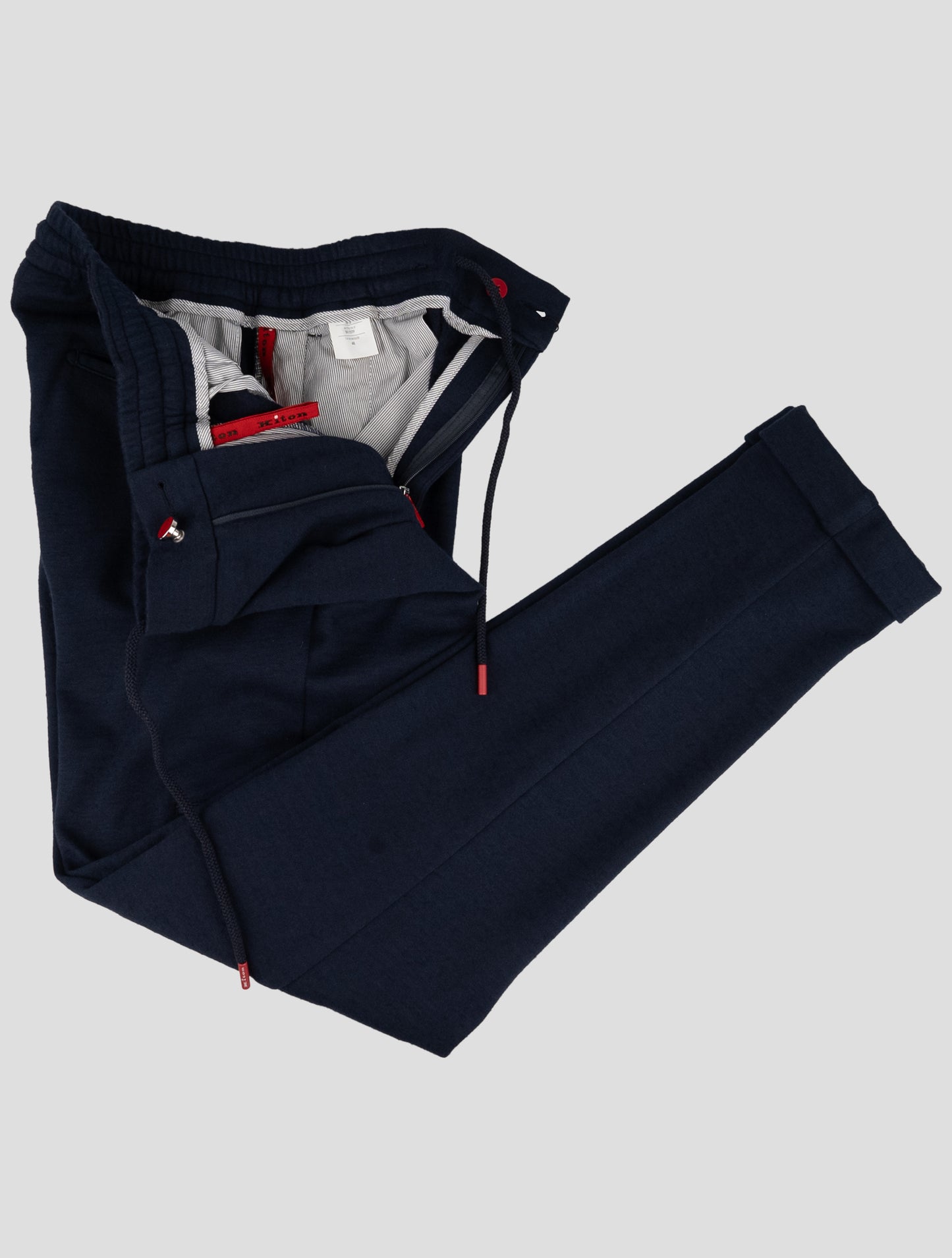 Kiton Blue Cotton Cashmere Pants