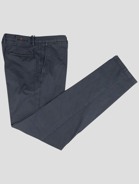 Kiton Blue Cotton Silk Ea Pants