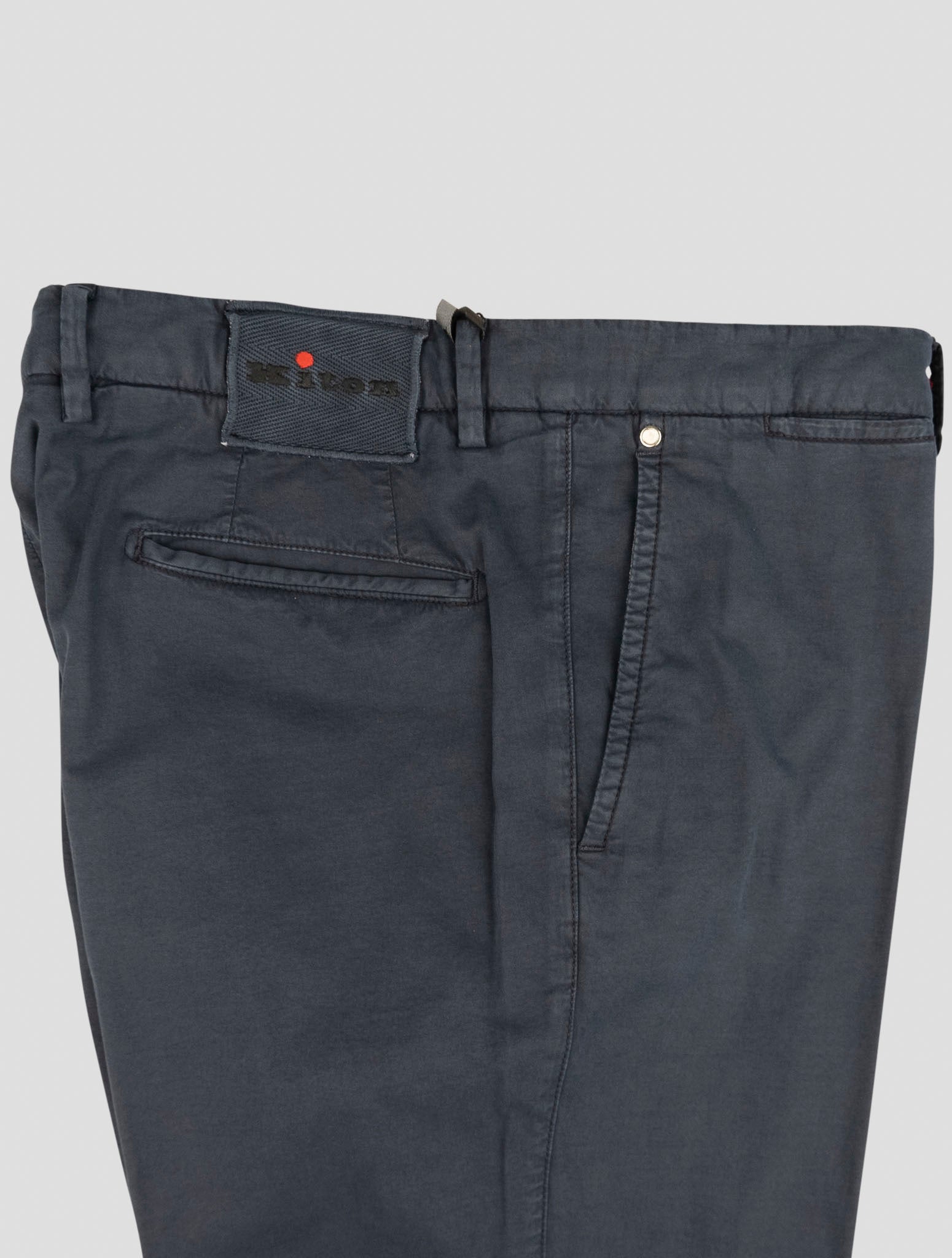 Kiton Blue Cotton Silk Ea Pants