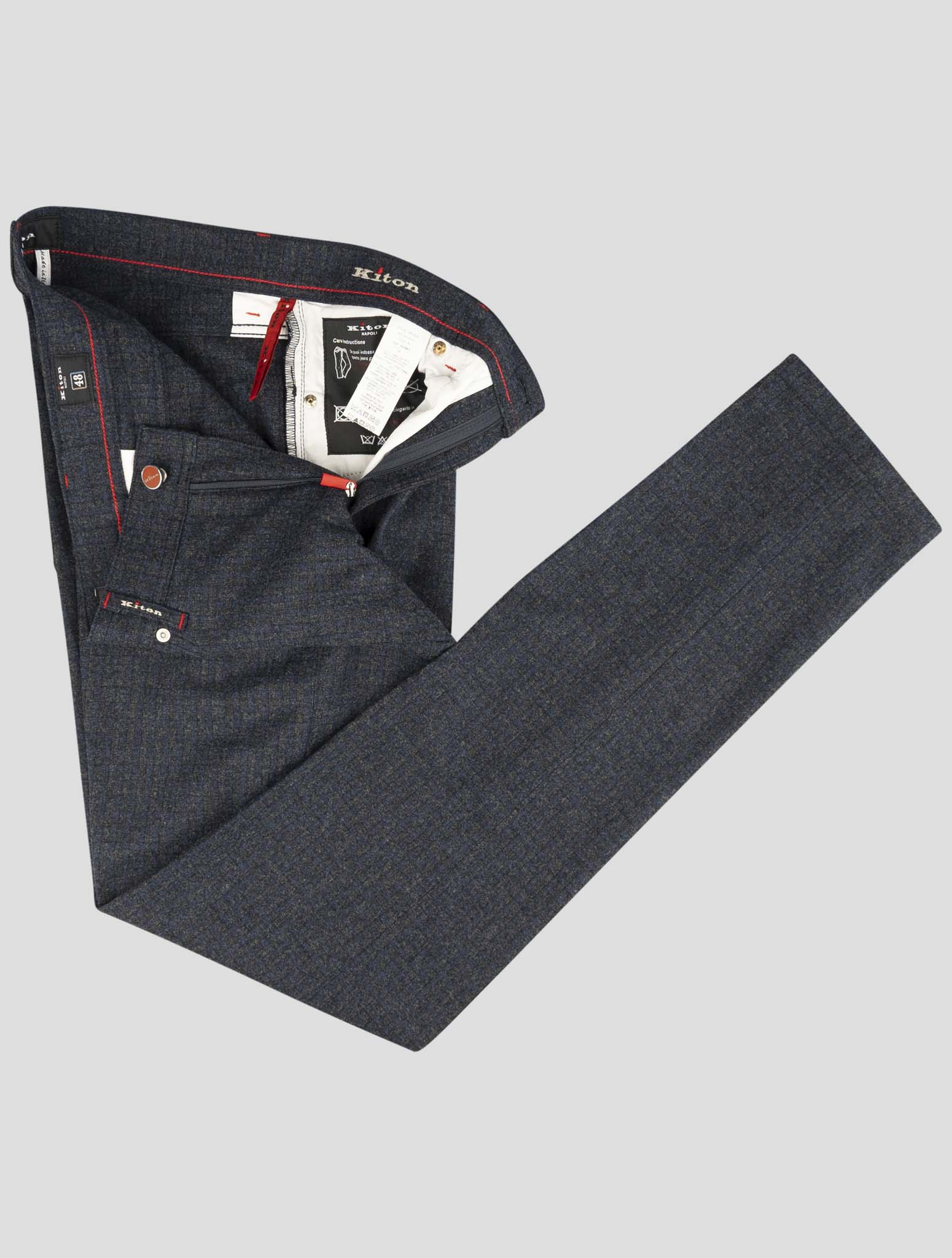 Kiton Blue Wool Pants