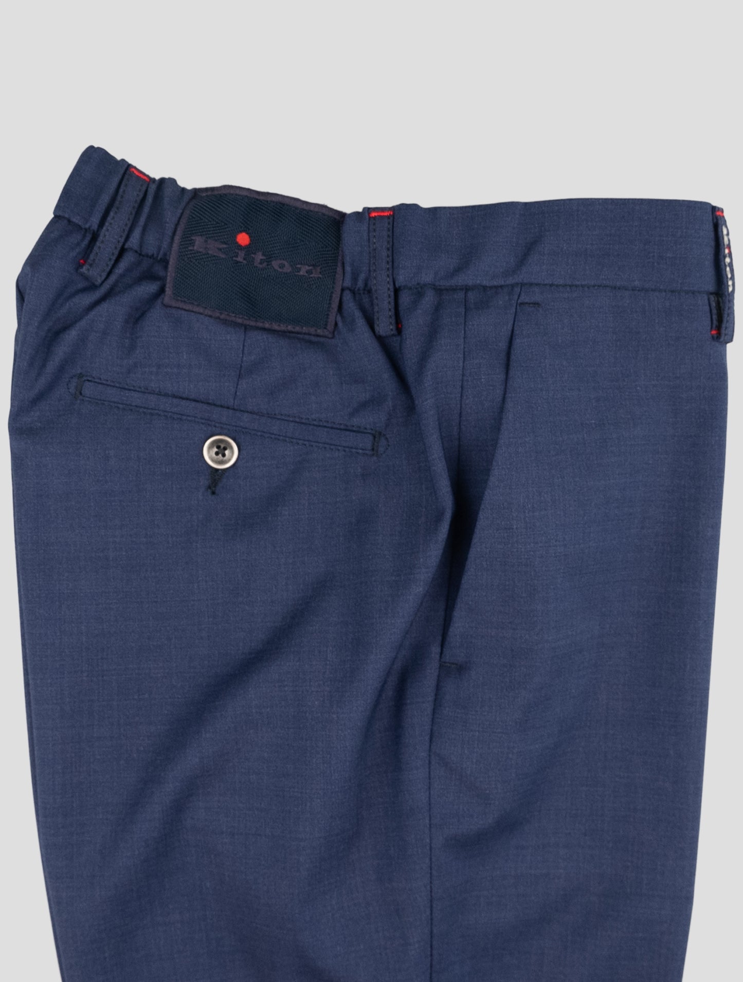 Kiton Blue Virgin Wool Ea Pants