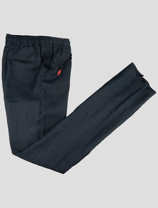 Kiton Blue Linen Pants