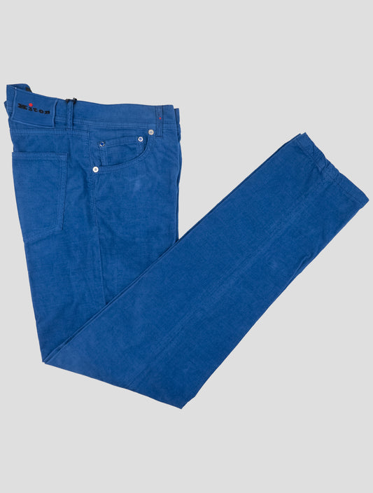 Kiton Blue Cotton Silk Ea Jeans