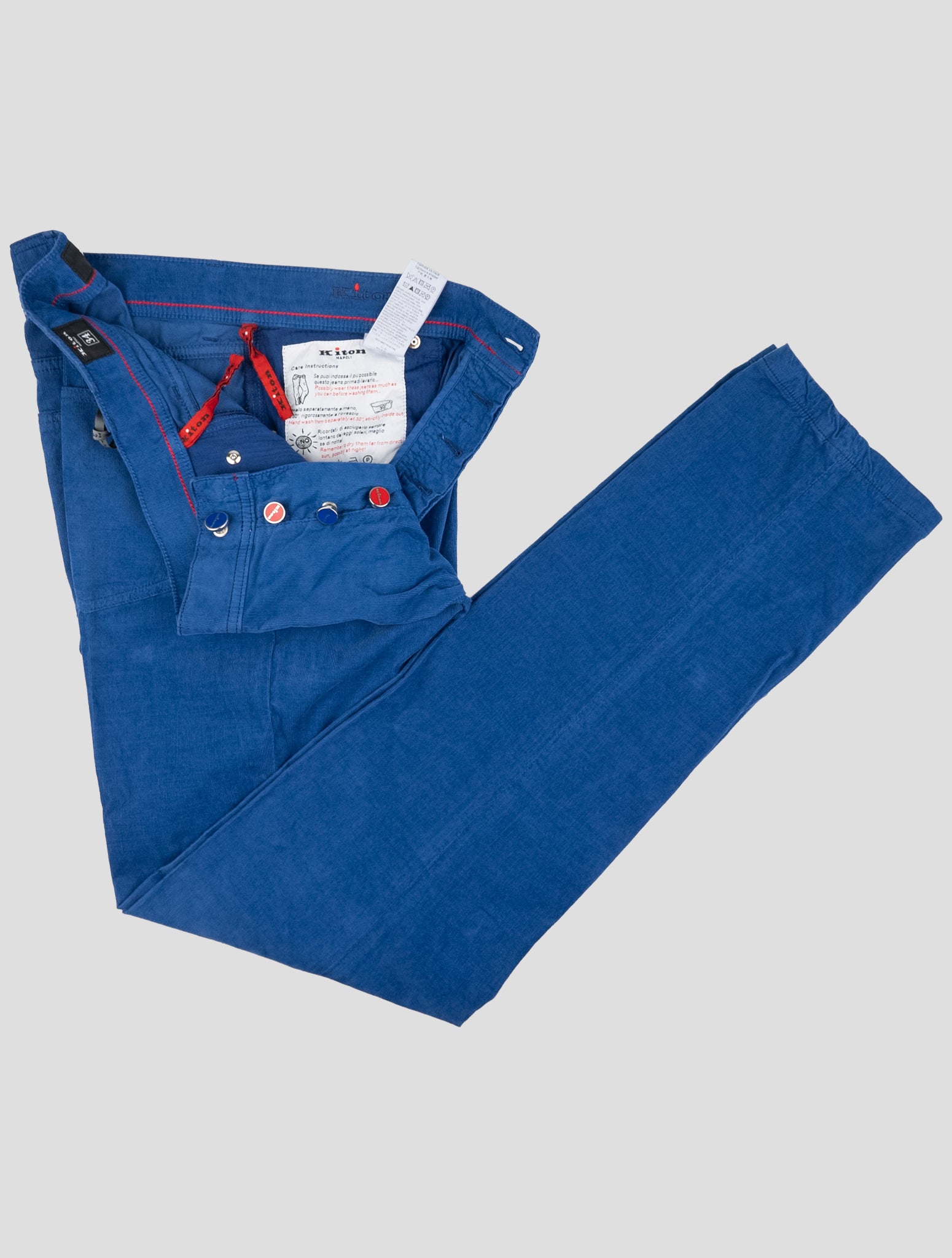 Kiton Blue Cotton Silk Ea Jeans
