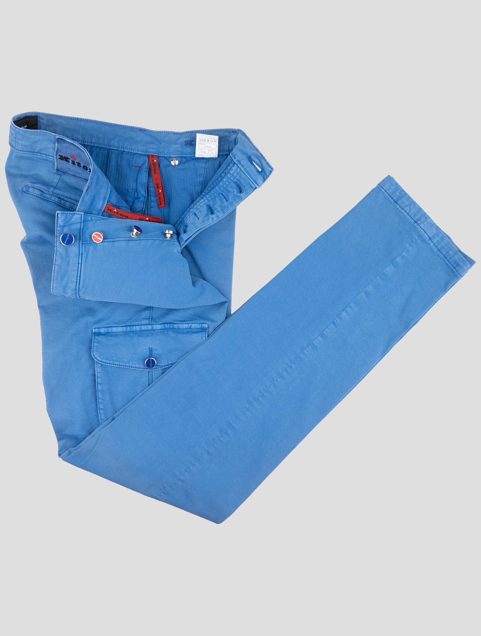 Kiton Blue Cotton Cargo Pants