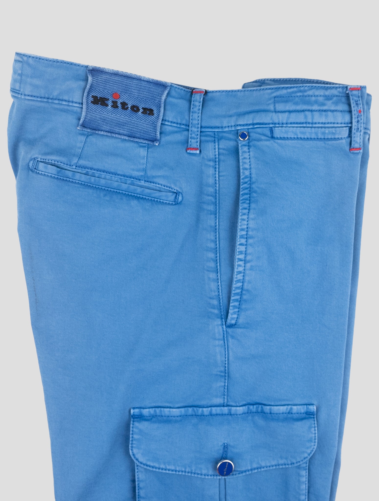 Kiton Blue Cotton Cargo Pants