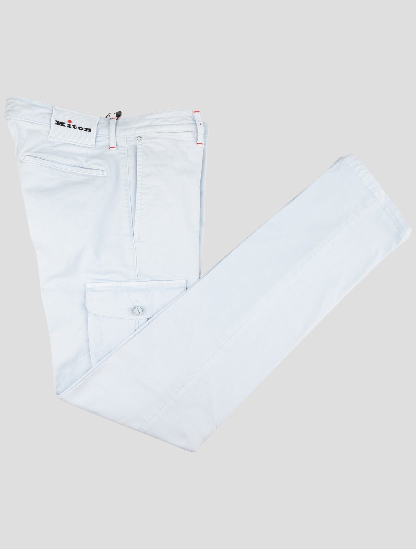 Kiton Light Blue Cotton Ea Cargo Pants