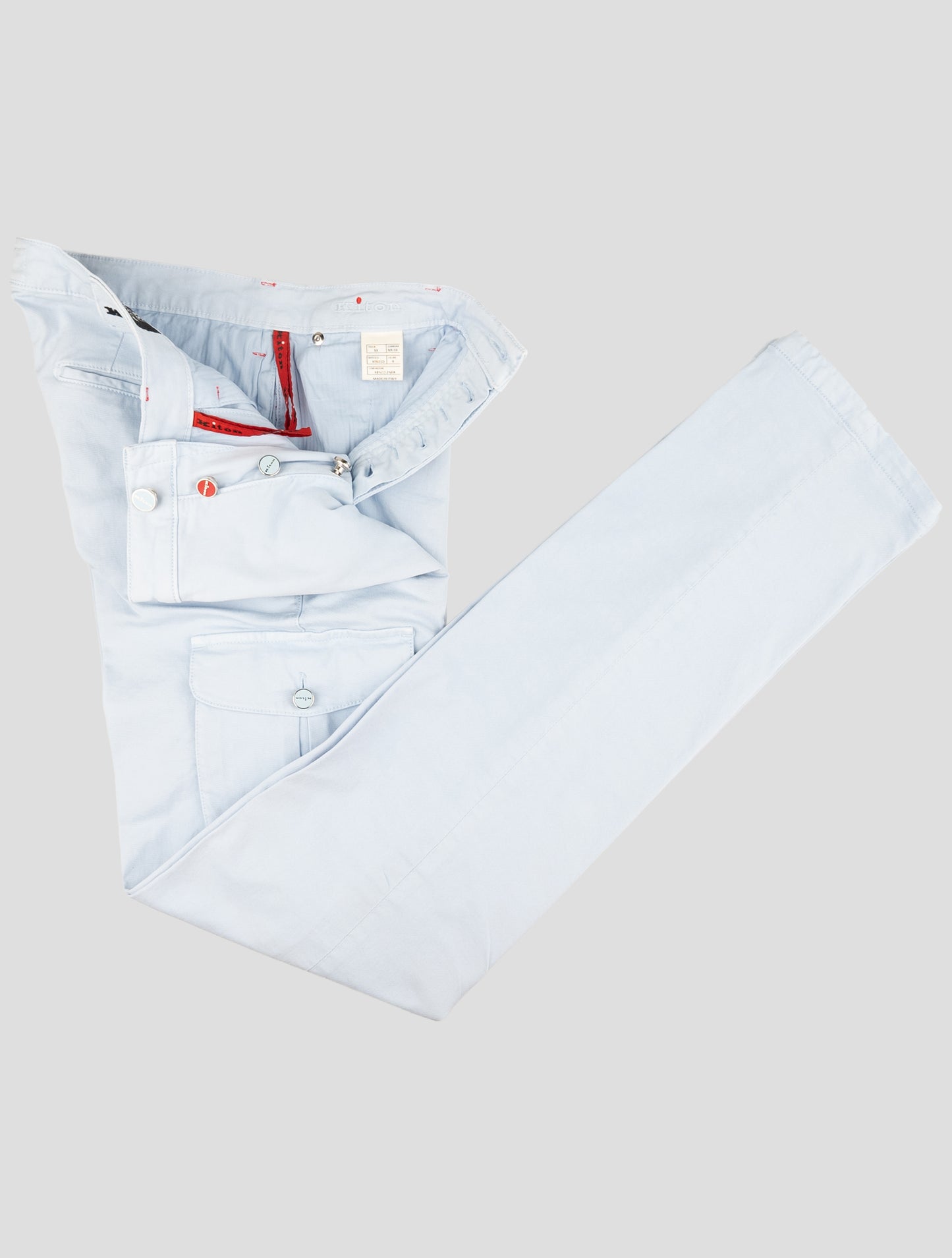 Kiton Light Blue Cotton Ea Cargo Pants
