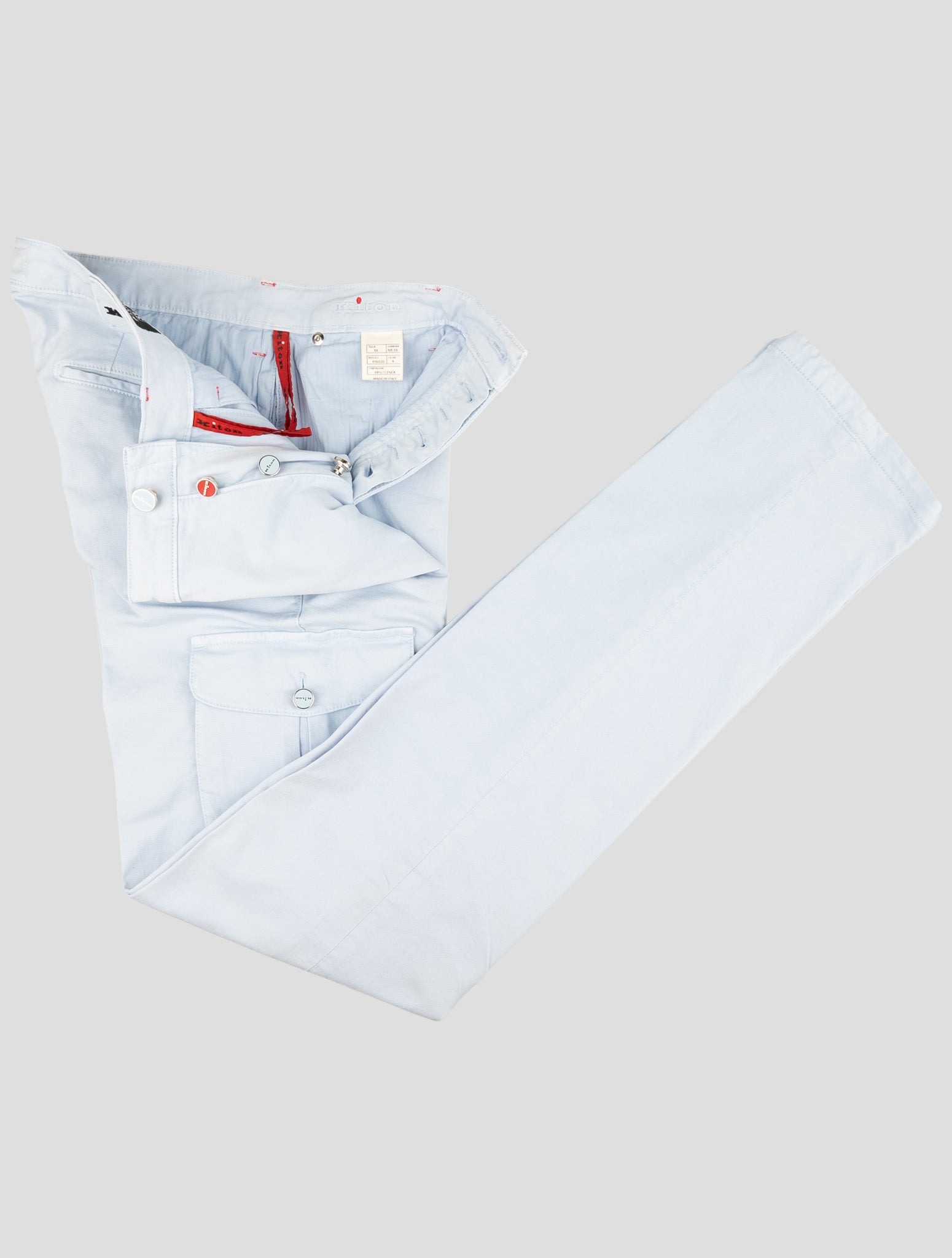 Kiton Light Blue Cotton Ea Cargo Pants