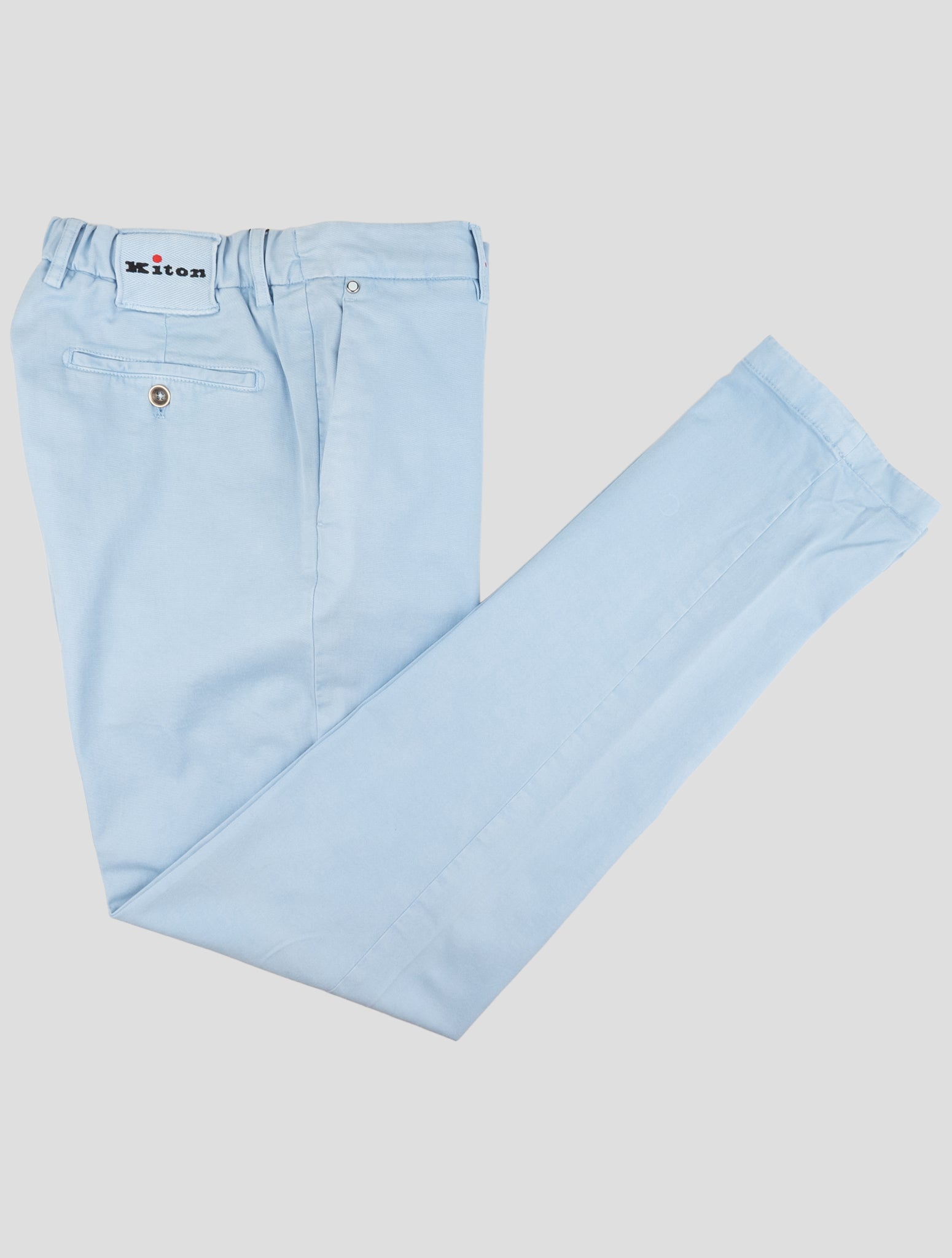 Kiton Light Blue Cotton Cashmere Ea Pants