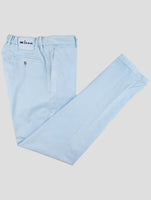 Kiton Light Blue Cotton Cashmere Ea Pants