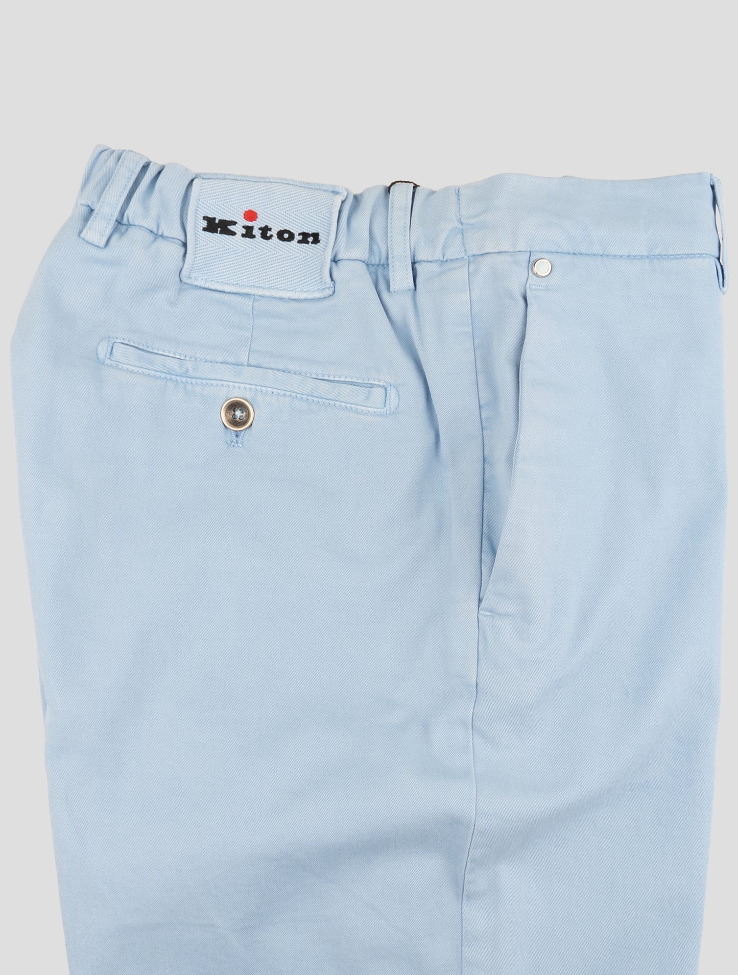 Kiton Light Blue Cotton Cashmere Ea Pants