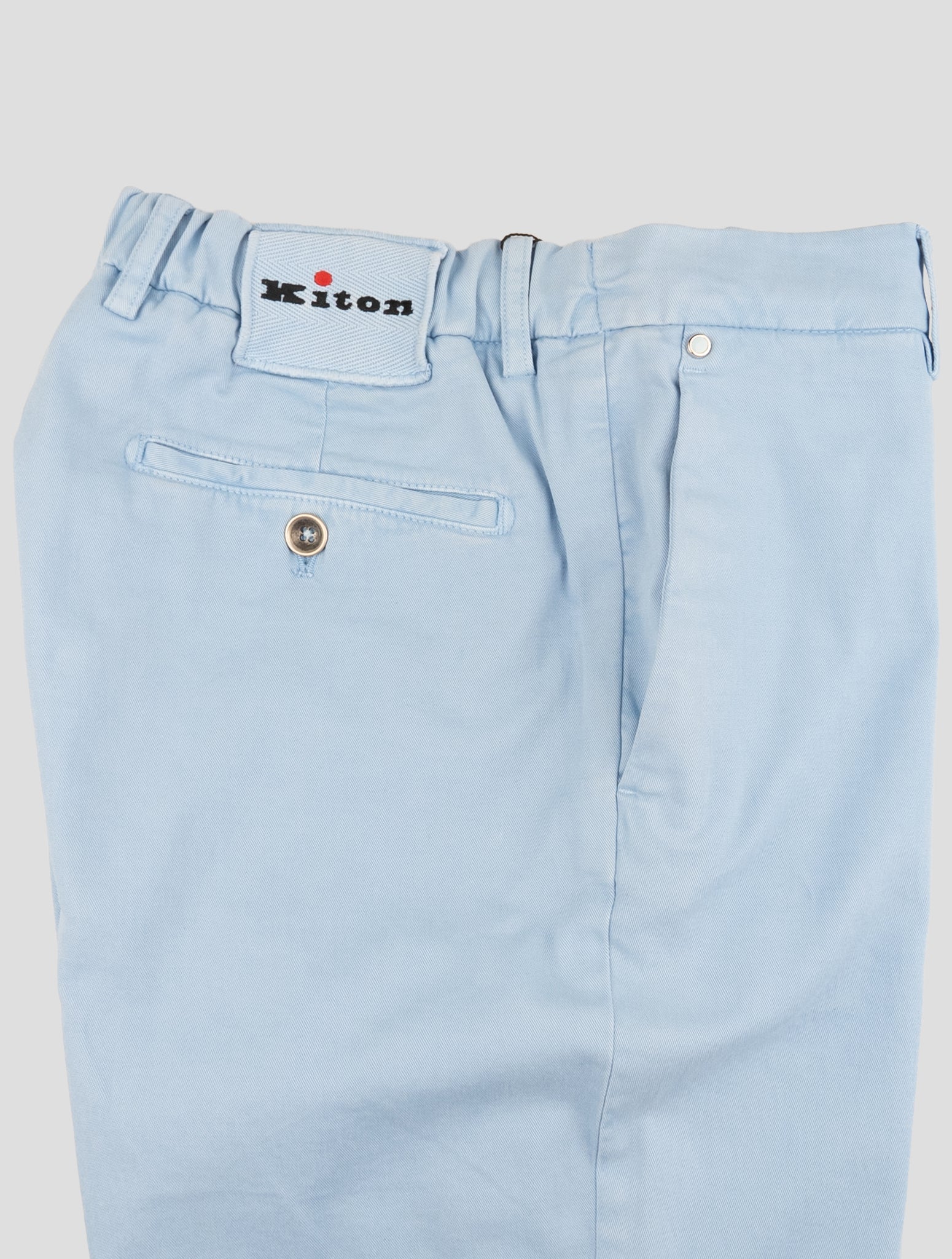 Kiton Light Blue Cotton Cashmere Ea Pants