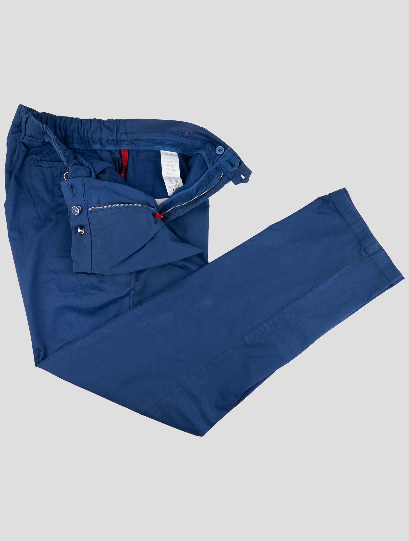 Kiton Light Blue Cotton Ea Pants