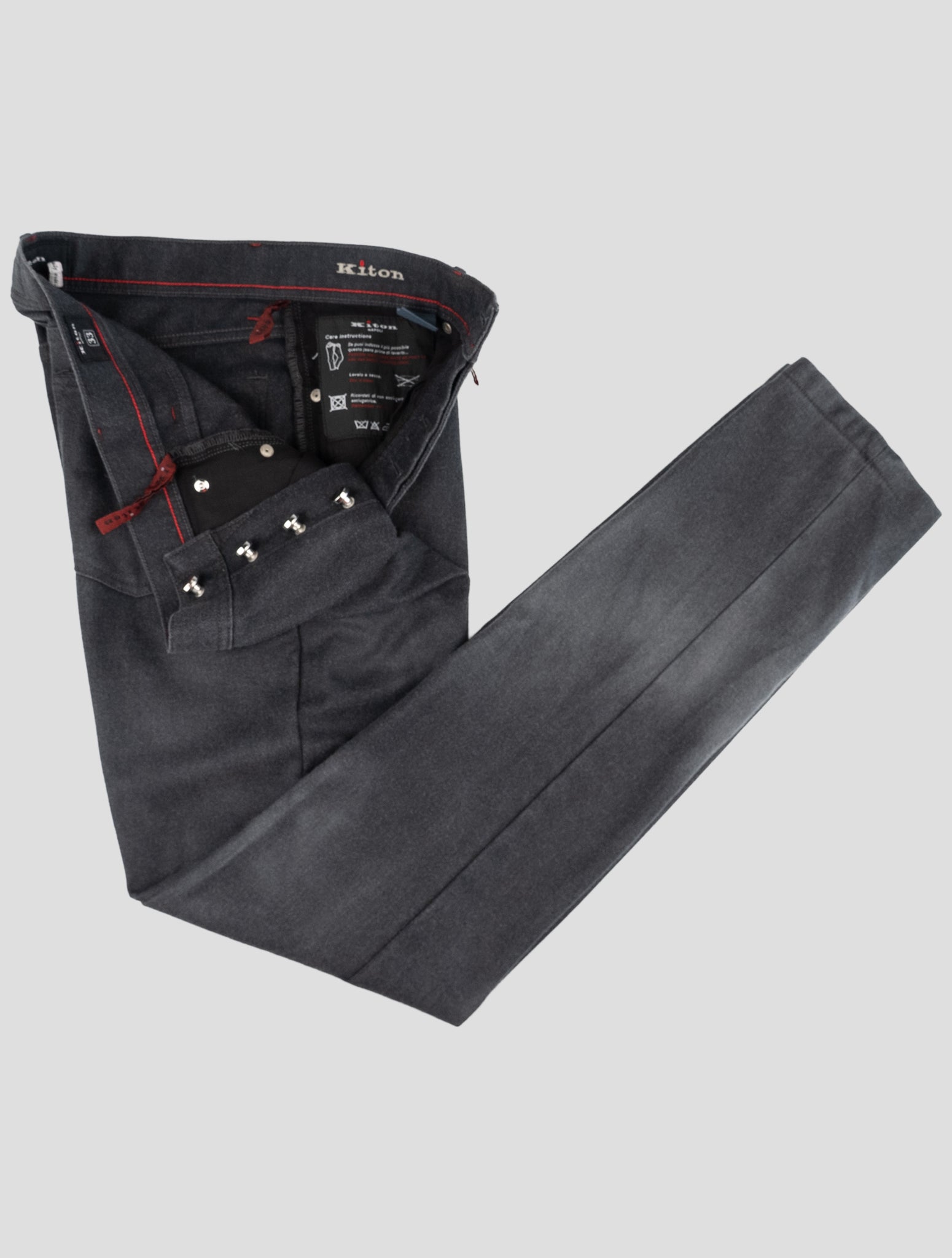 Kiton Gray Wool Pl Jeans