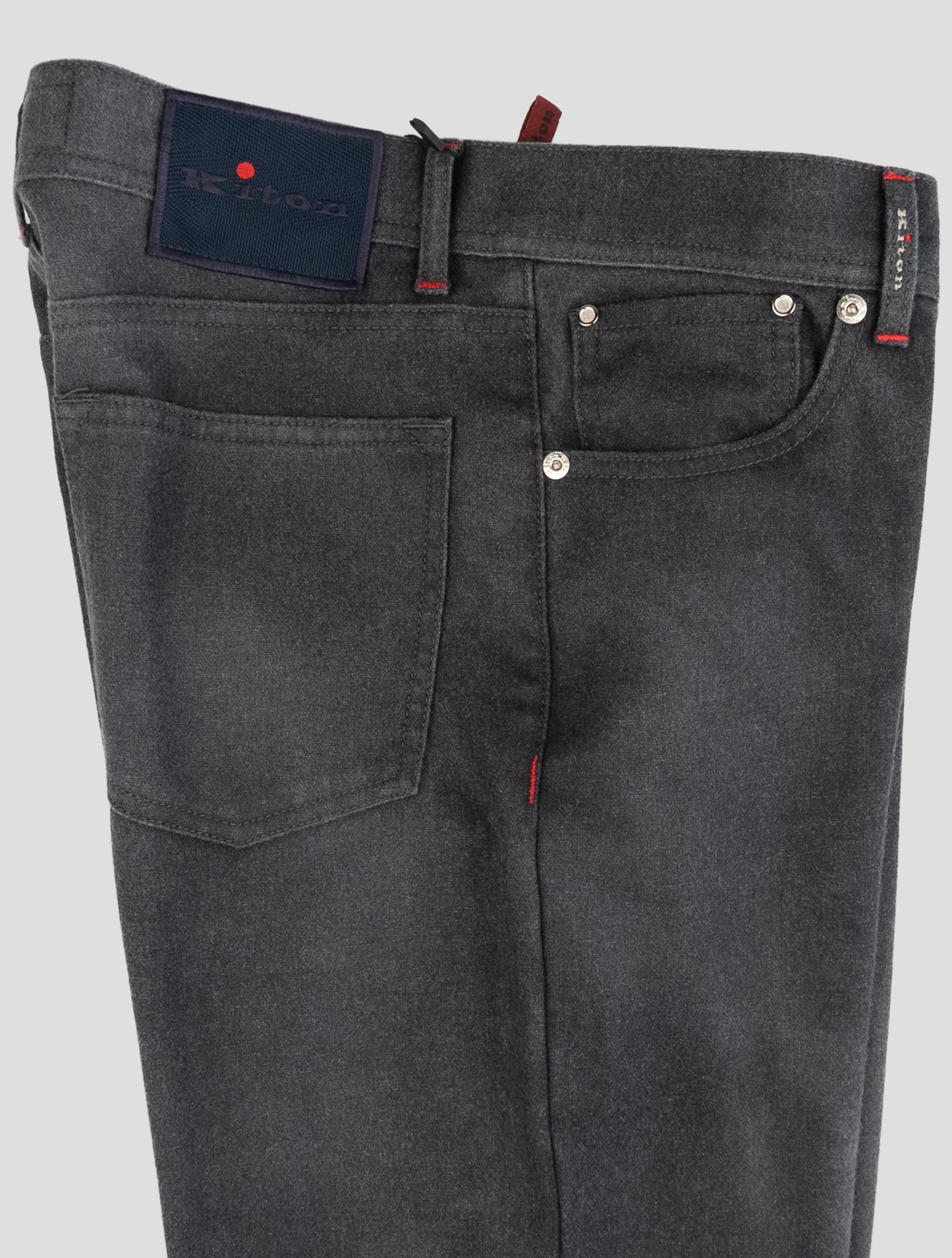 Kiton Gray Wool Pl Jeans