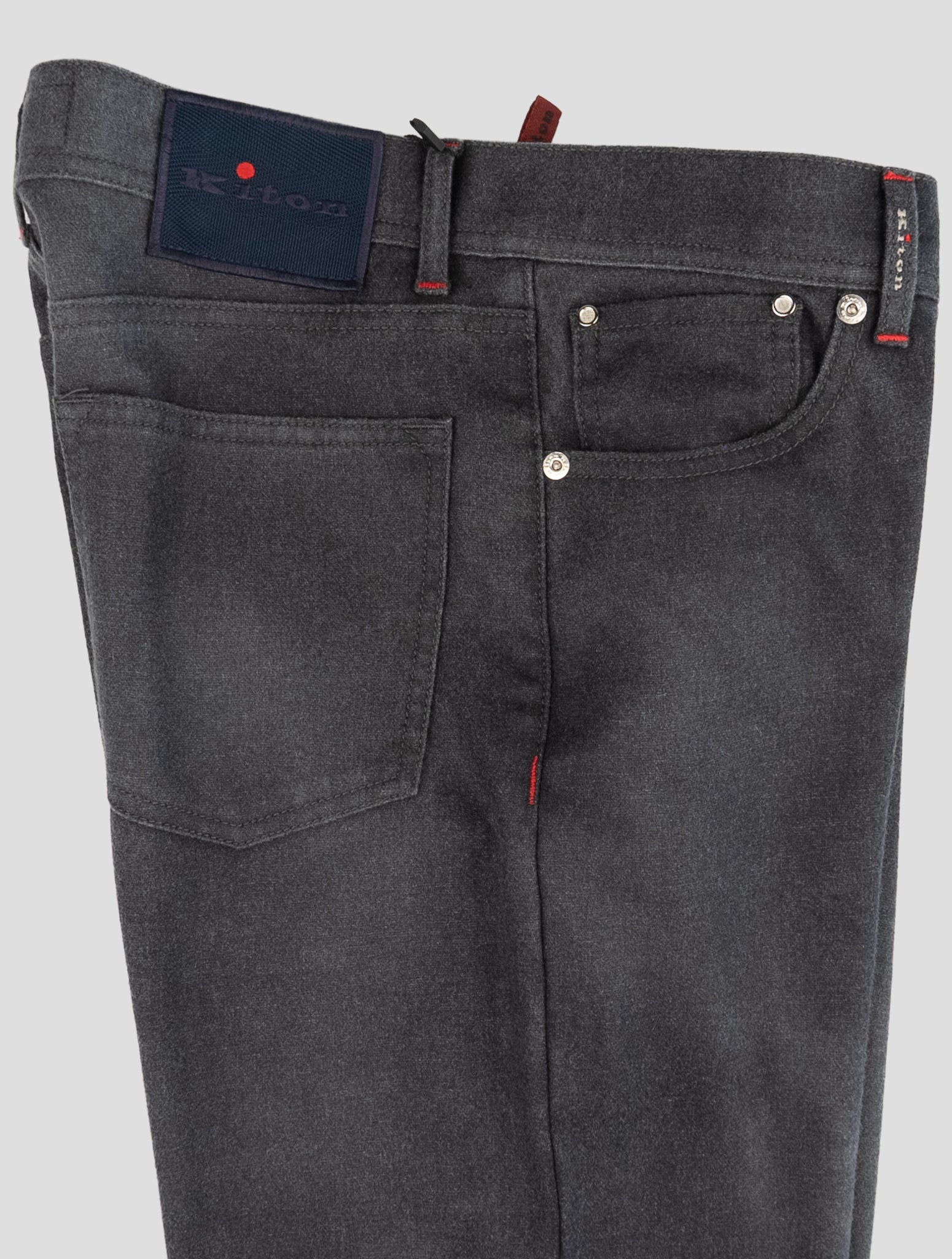 Kiton Gray Wool Pl Jeans