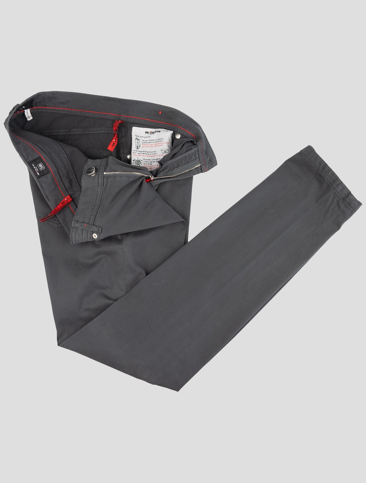 Kiton Gray Cotton Ea Jeans