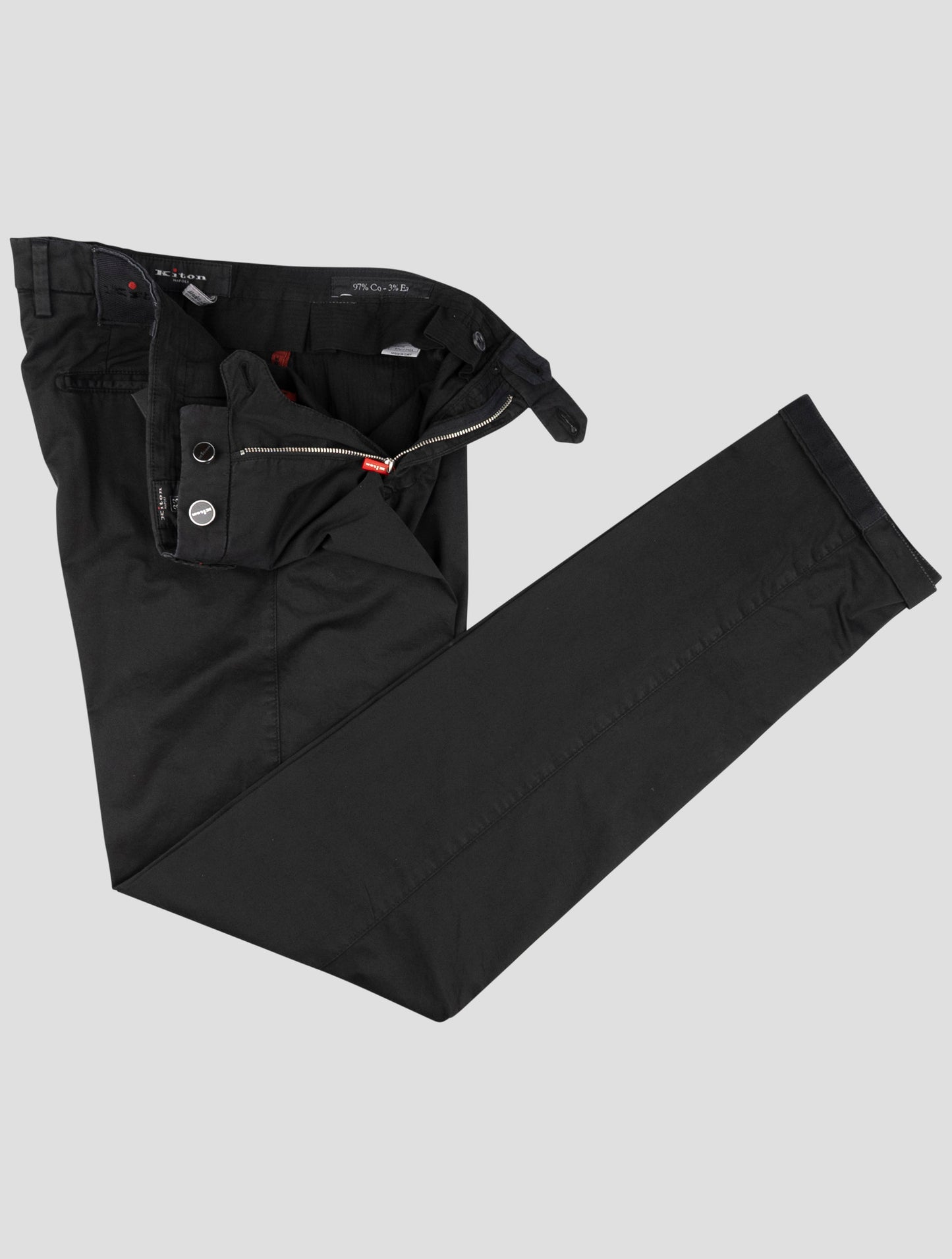 Kiton Black Cotton Ea Pants