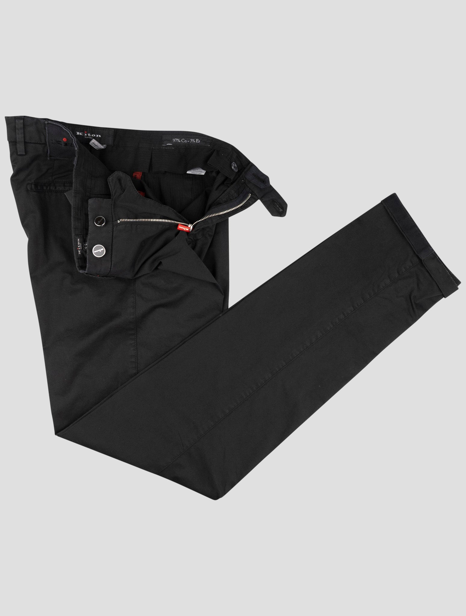 Kiton Black Cotton Ea Pants