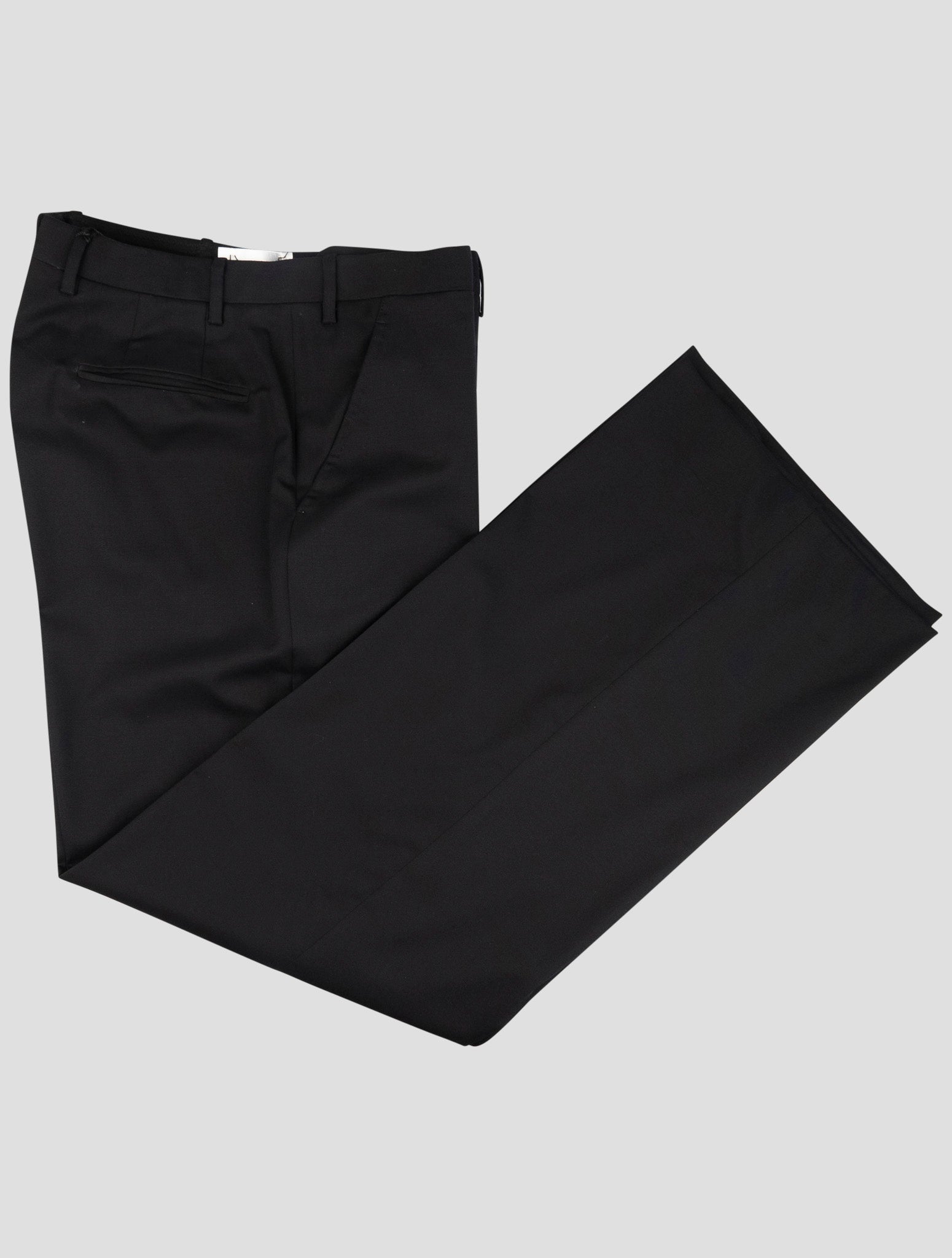 Kiton Black Wool Ea Dress Pants