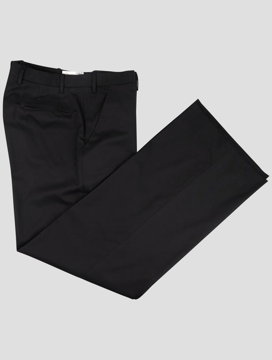 Kiton Black Wool Ea Dress Pants