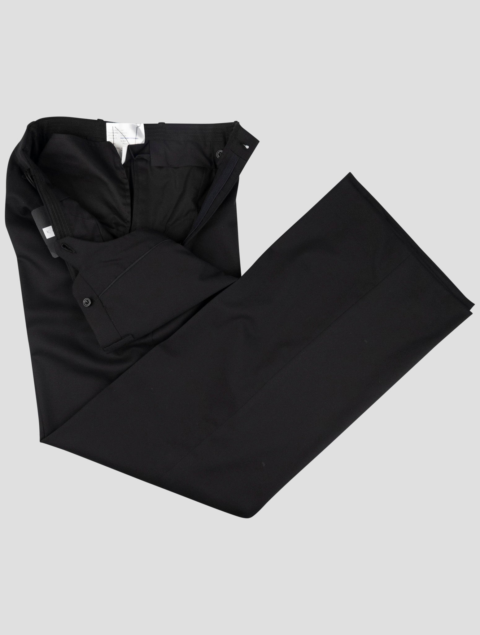 Kiton Black Wool Ea Dress Pants