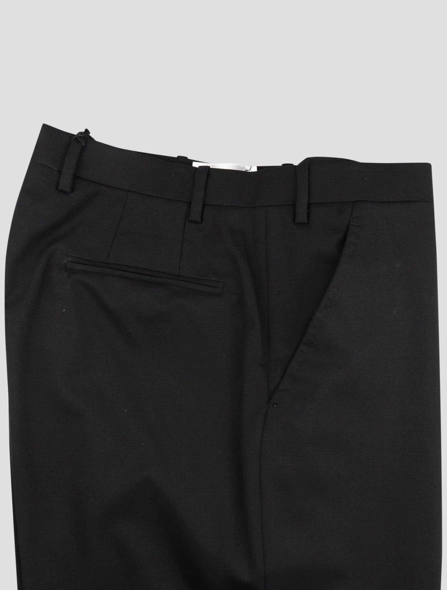 Kiton Black Wool Ea Dress Pants
