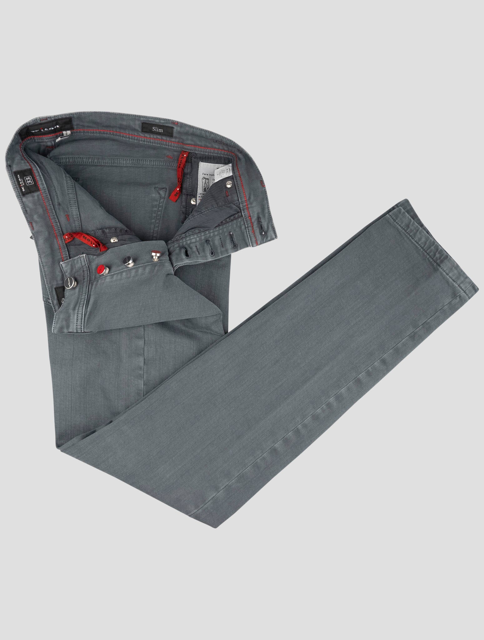 Kiton Gray Cotton Ea Jeans