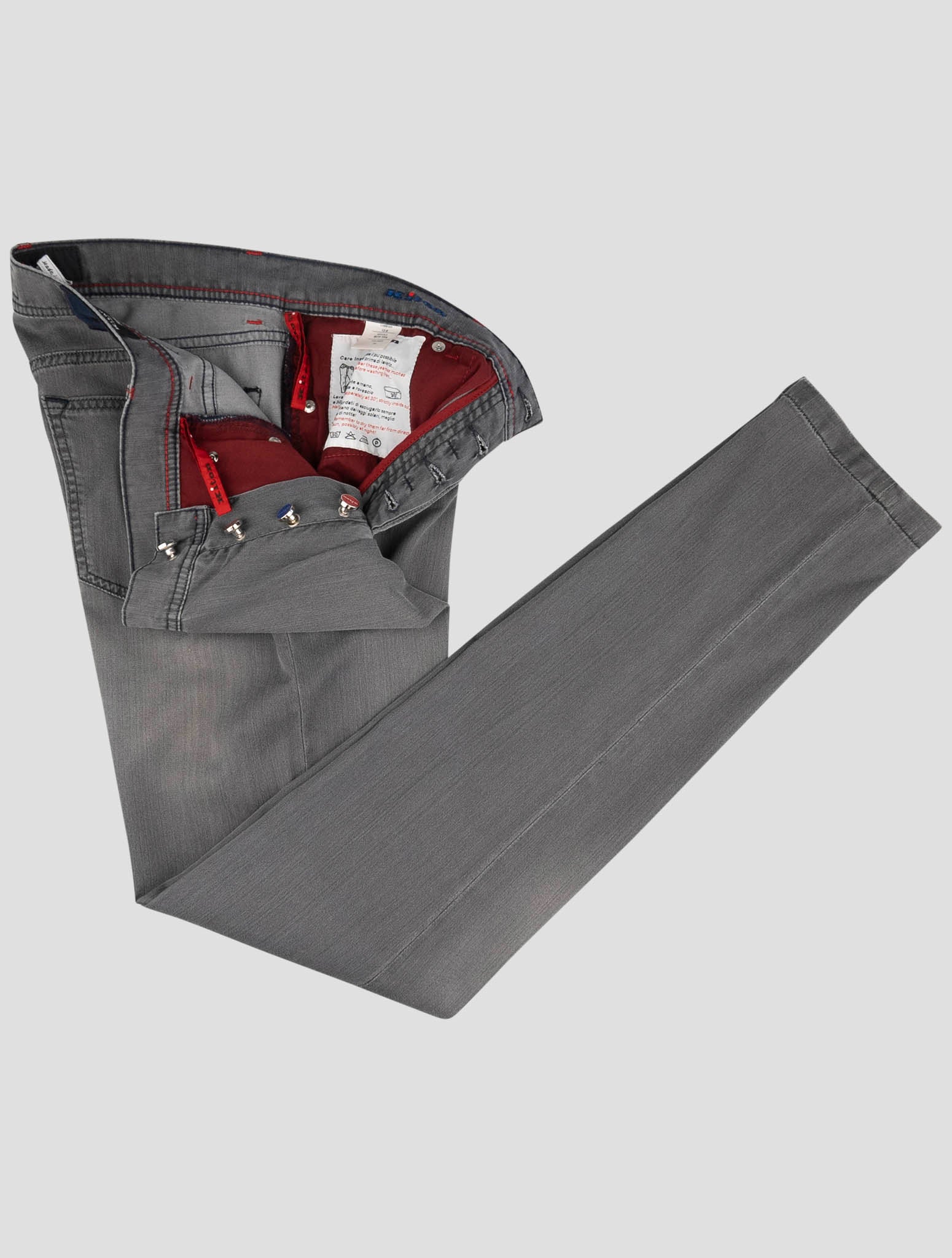 Kiton Gray Cotton Ea Jeans