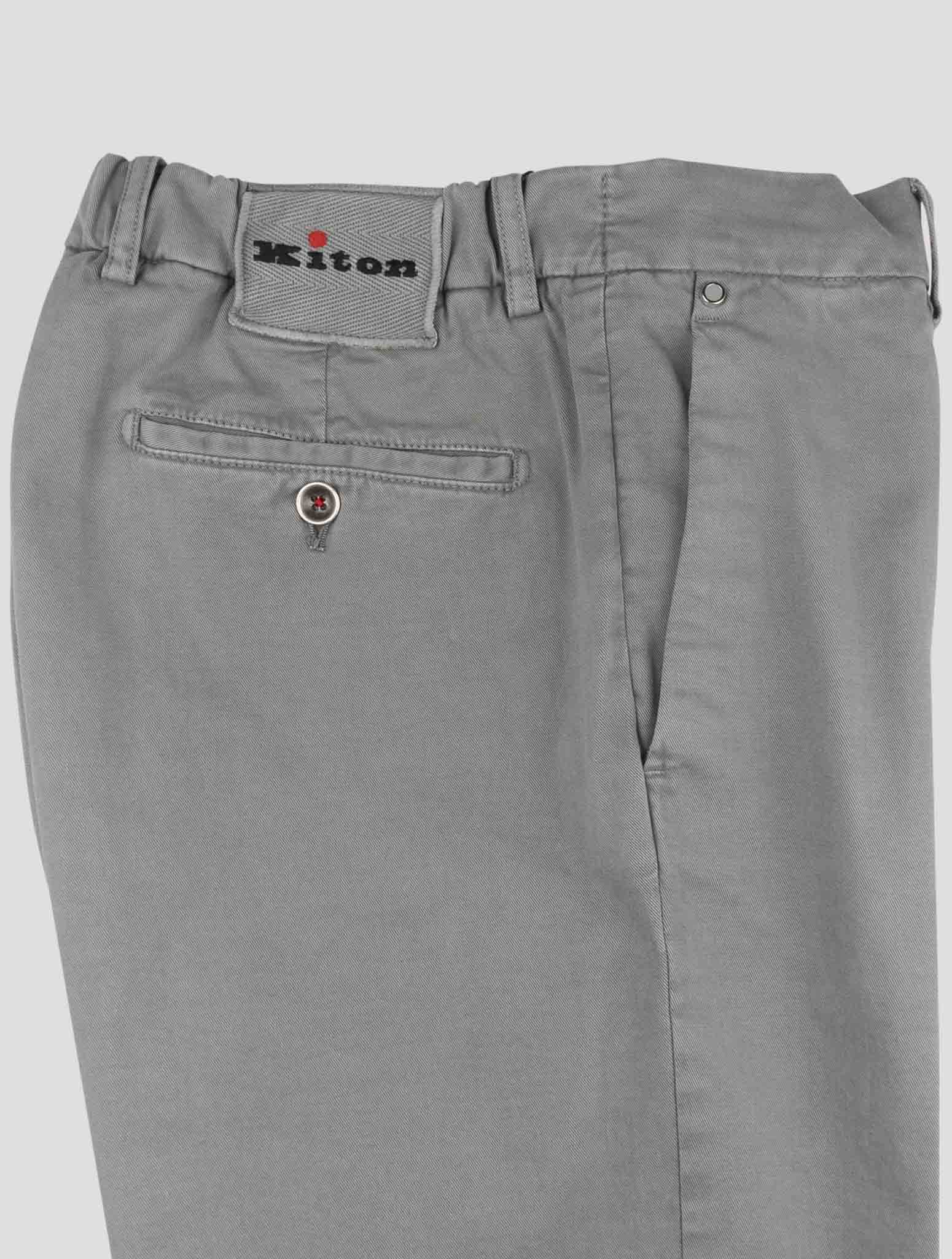 Kiton Gray Cotton Cashmere Ea Pants