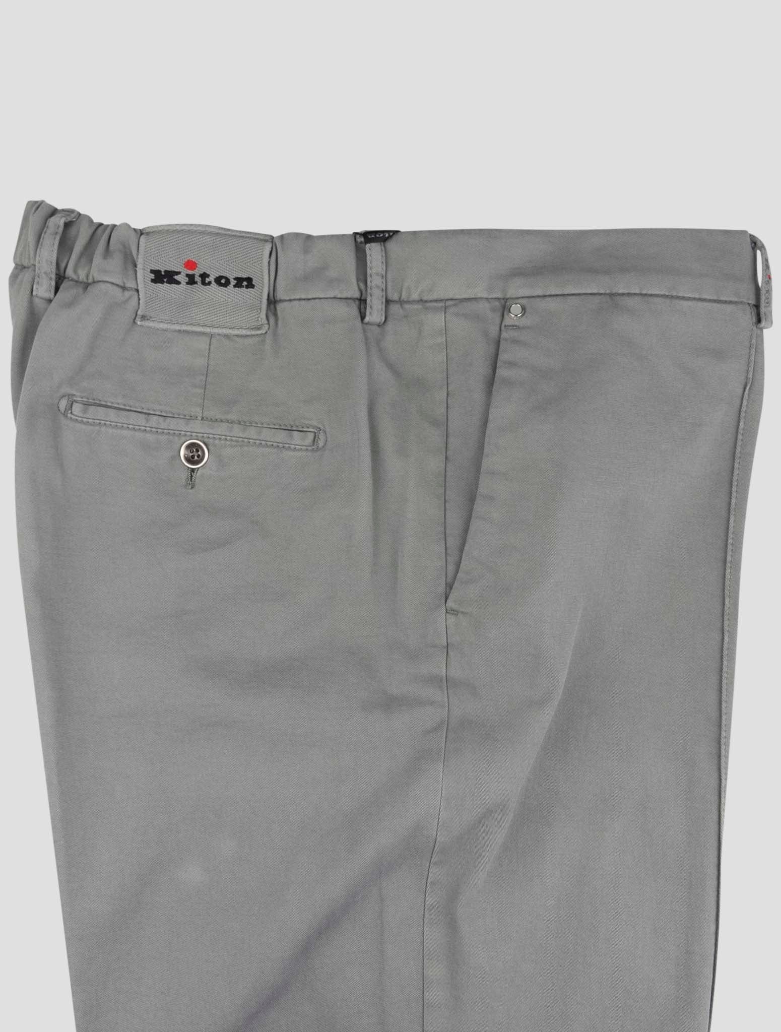 Kiton Gray Cotton Cashmere Ea Pants