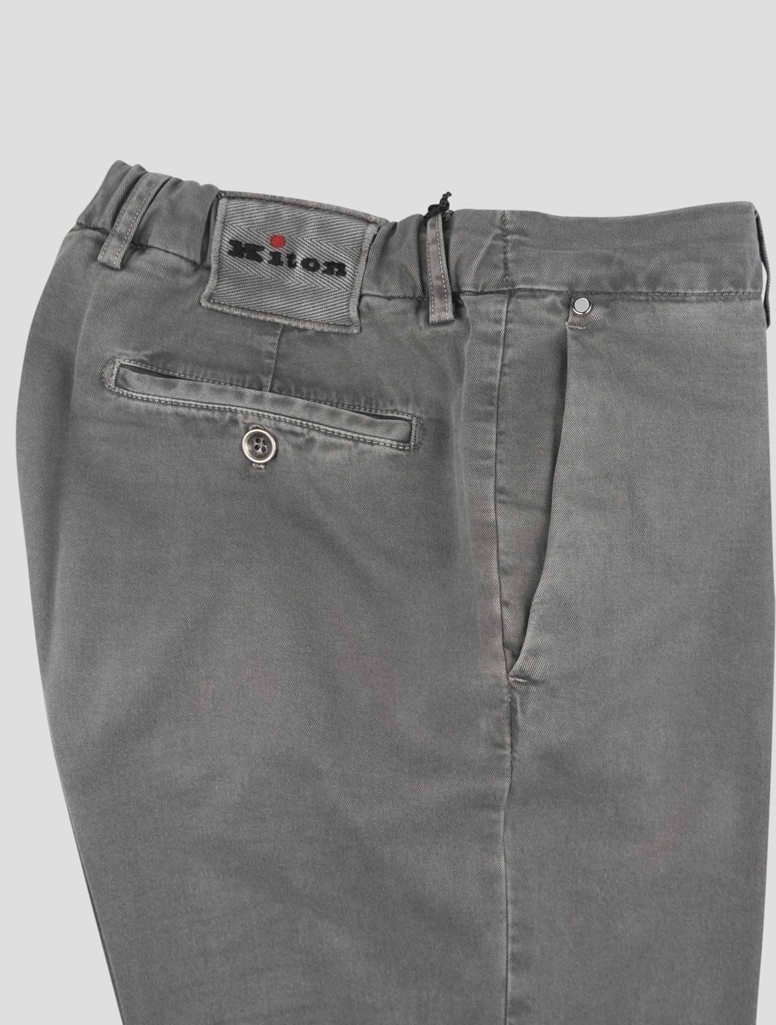 Kiton Gray Cotton Cashmere Ea Pants