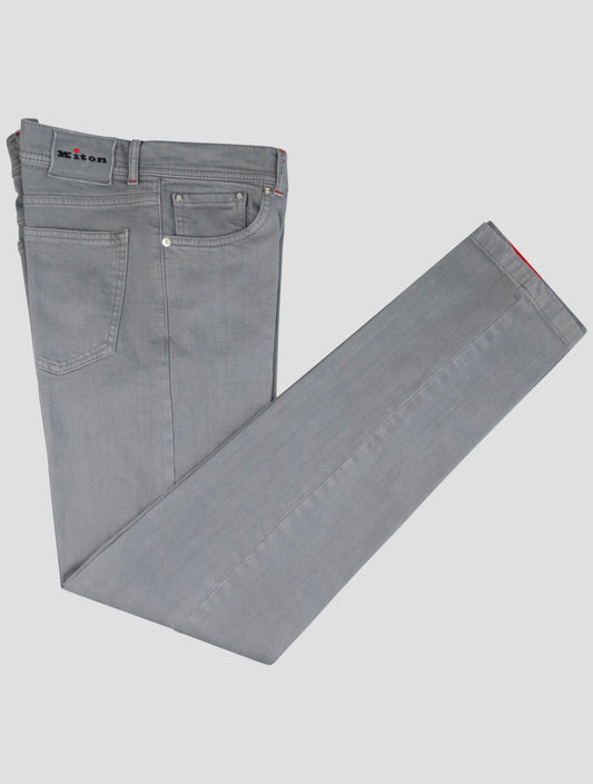 Kiton Gray Cotton Ea Jeans