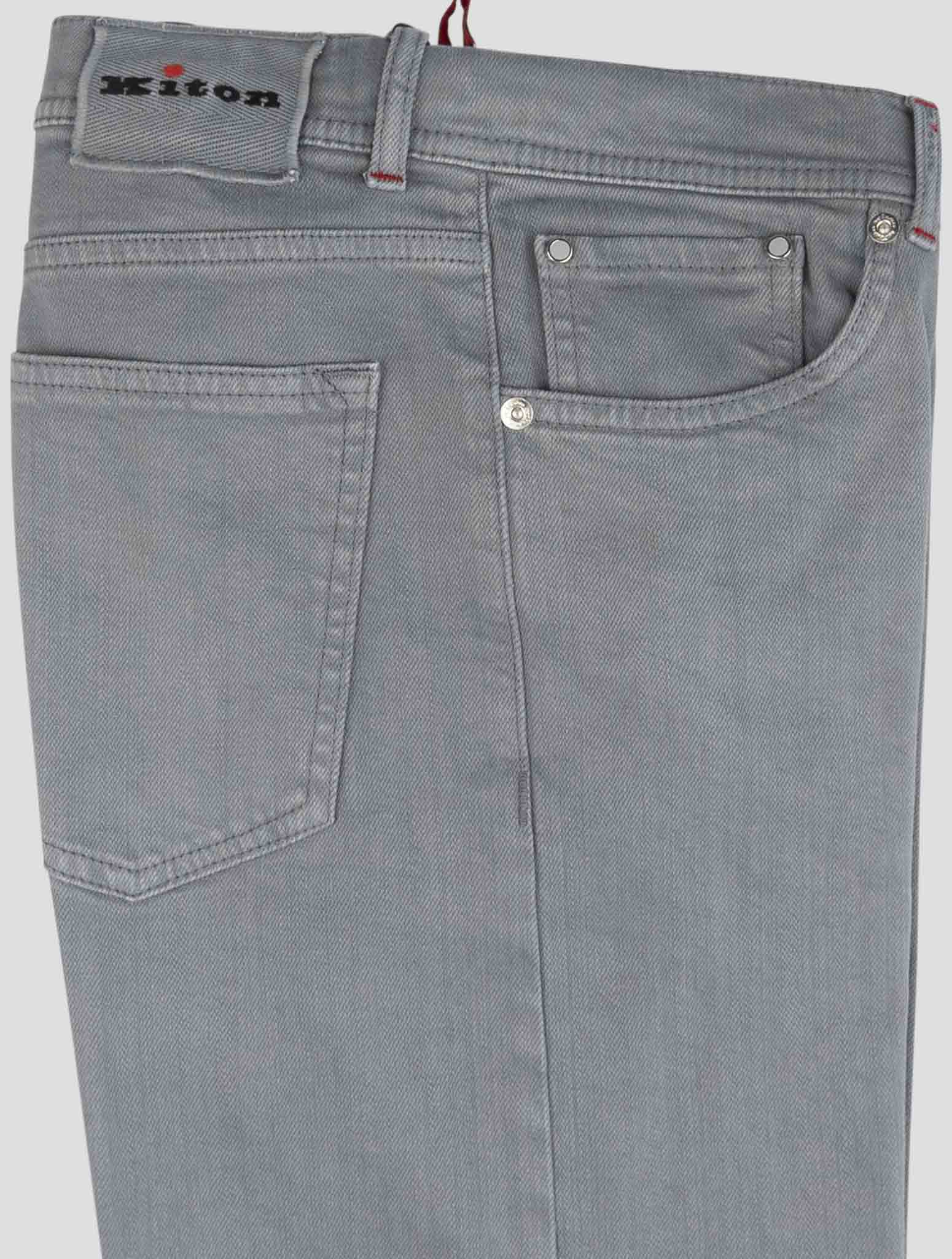 Kiton Gray Cotton Ea Jeans