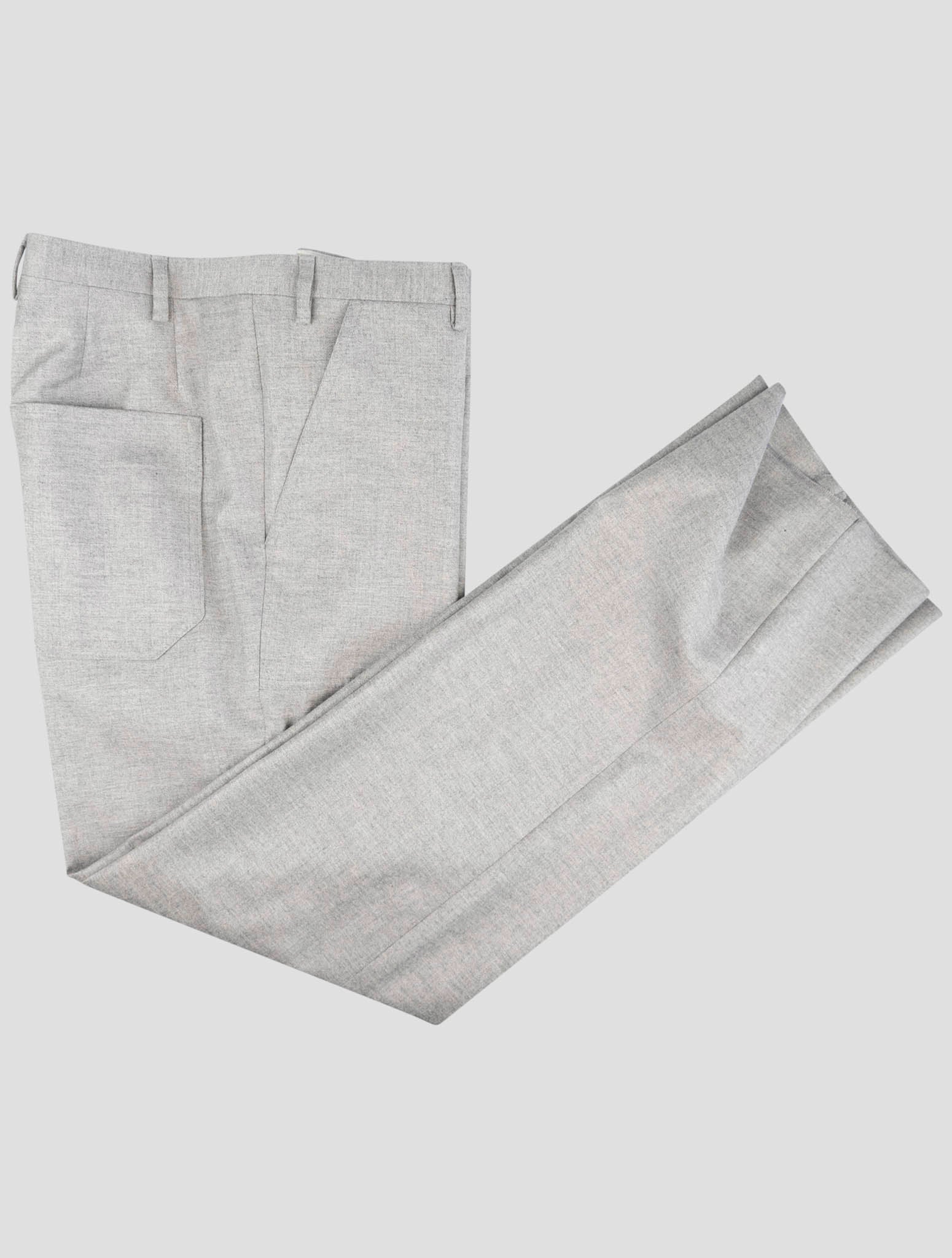 Kiton Gray Virgin Wool Cashmere Pa Ea Pants