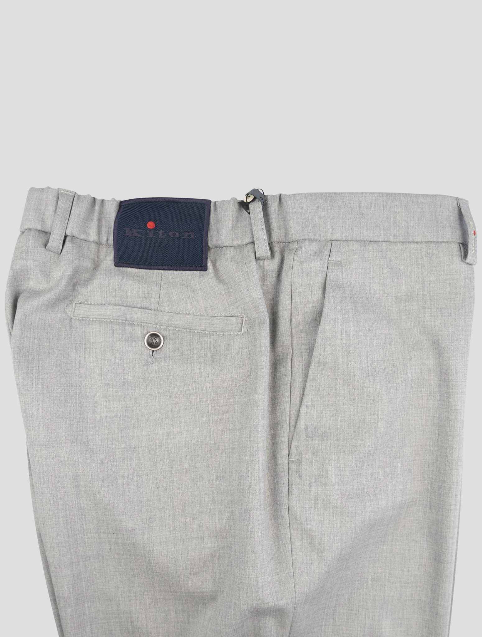Kiton Gray Wool Dress Pants