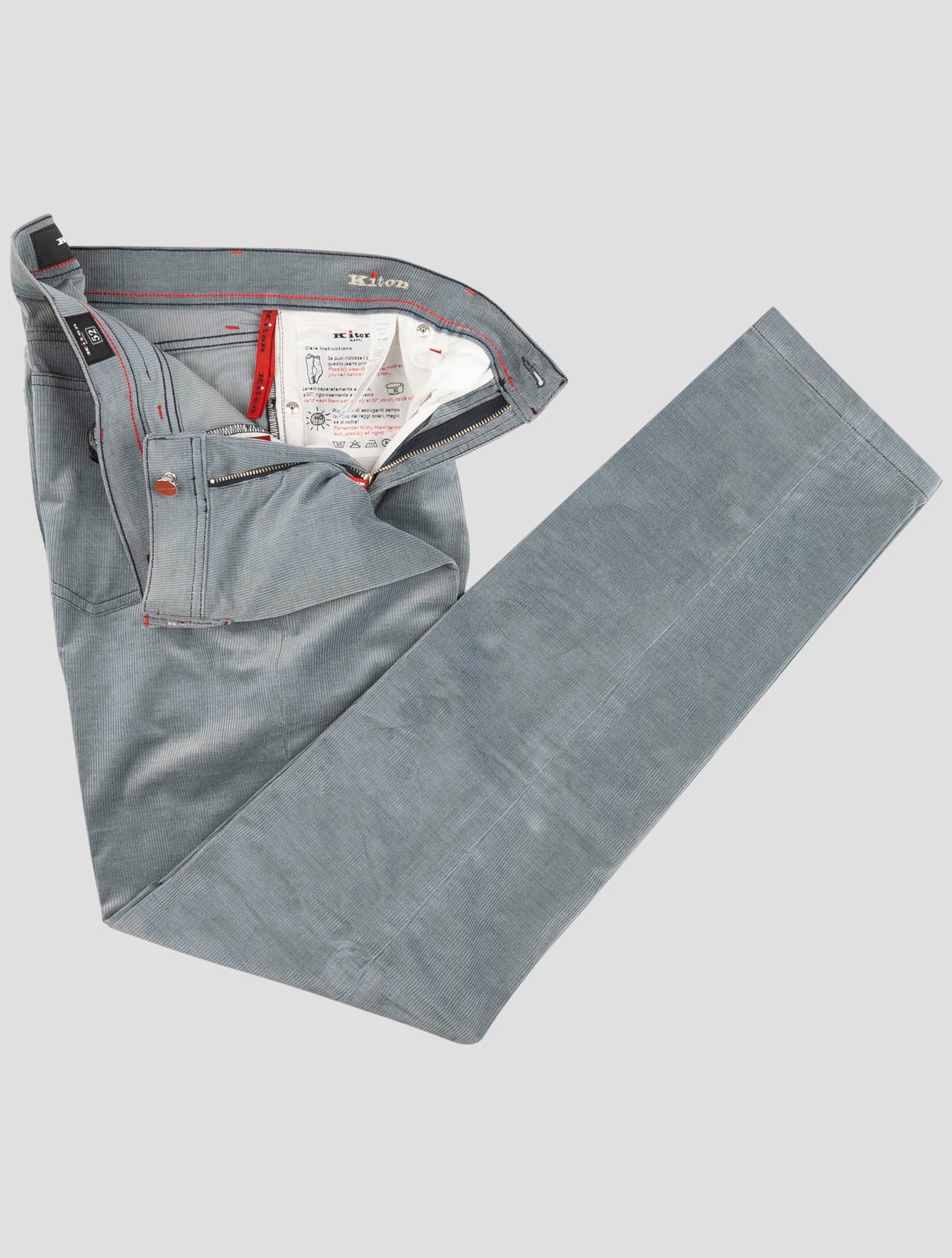 Jeans de Invierno para Hombre Kiton en Algodón Gris Denim de