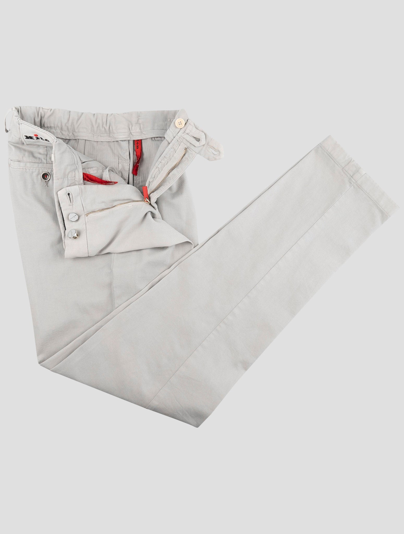 Kiton Gray Cotton Cashmere Ea Pants