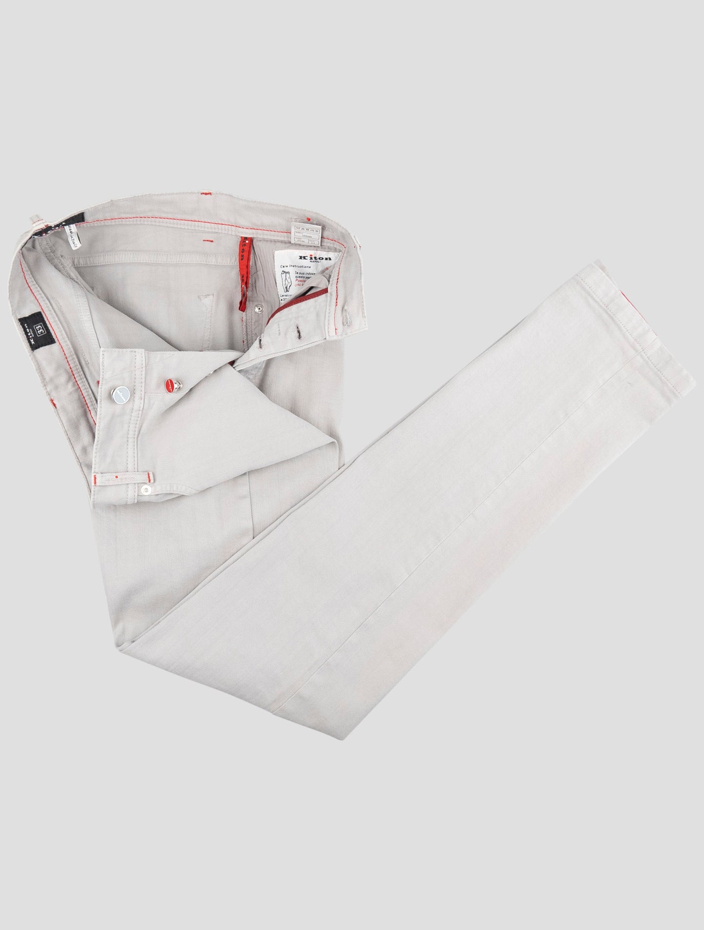 Kiton Gray Cotton Ea Jeans