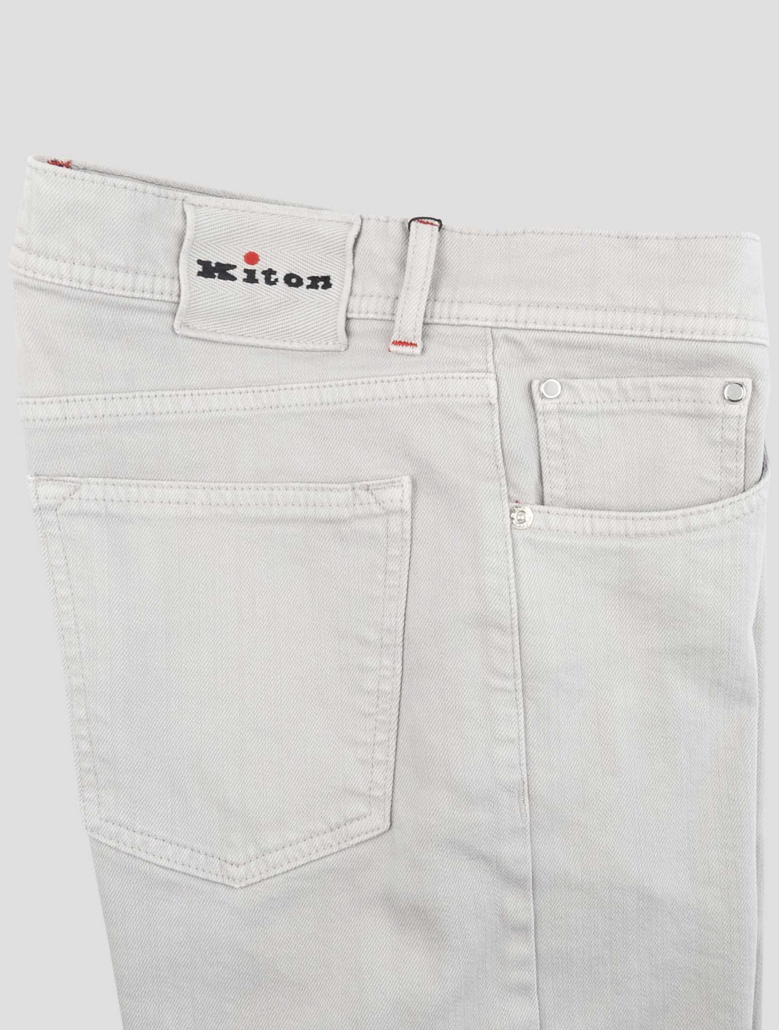 Kiton Gray Cotton Ea Jeans
