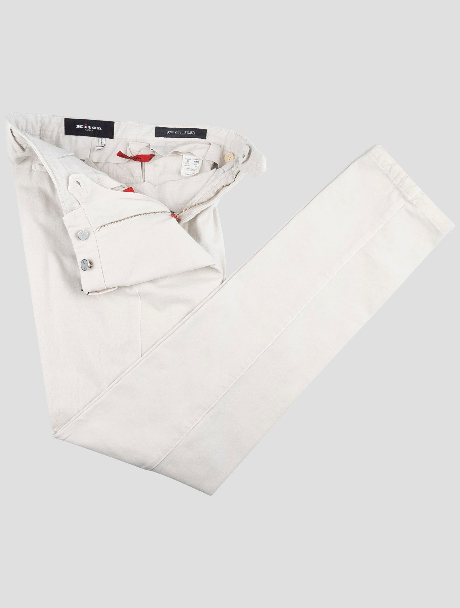 Kiton Gray Cotton Cashmere Pants