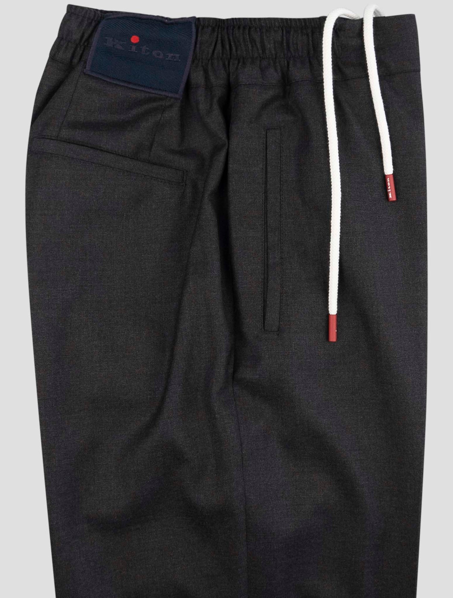 Kiton Dark Gray Virgin Wool Ea Pants