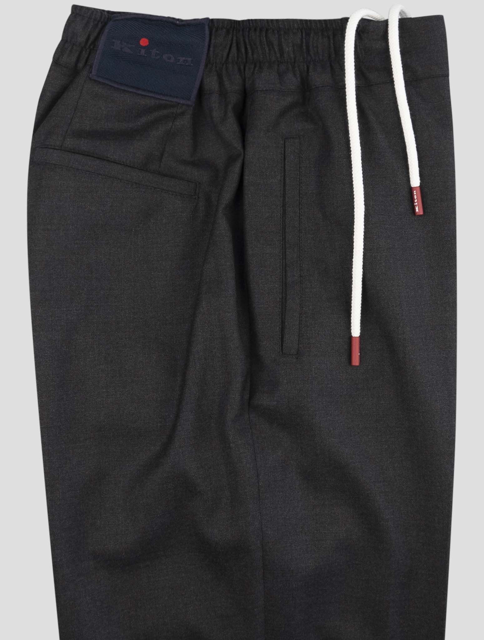Kiton Dark Gray Virgin Wool Ea Pants