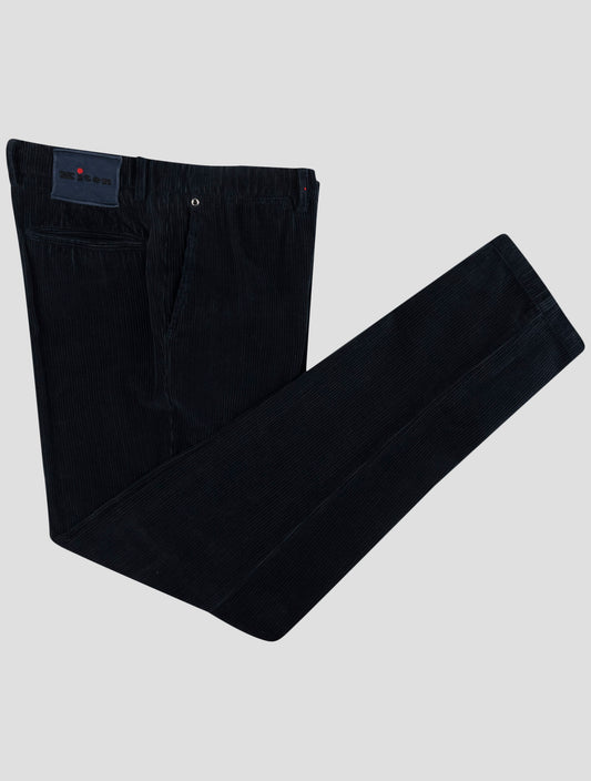 Kiton Cotton Blue Velvet Pants
