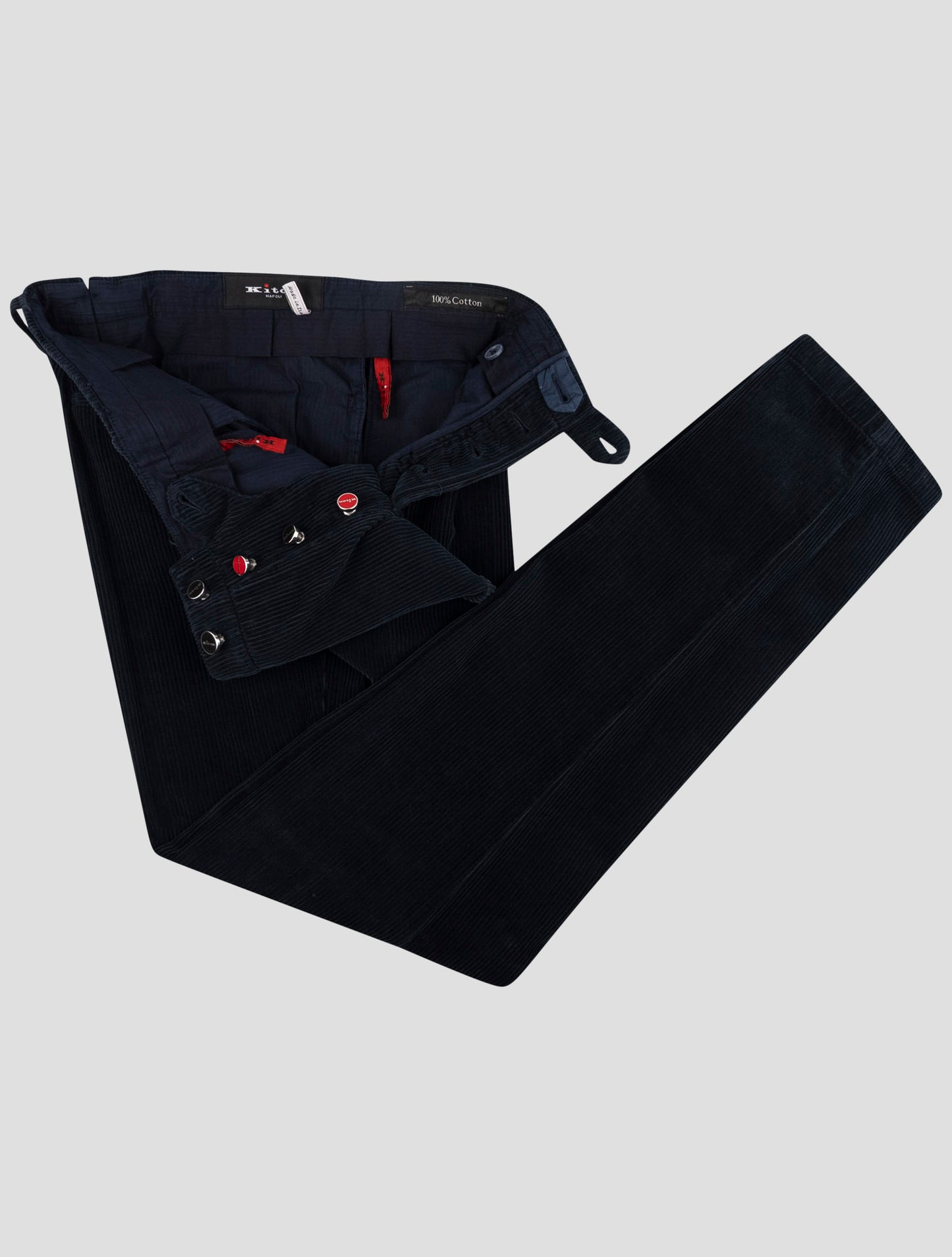 Kiton Cotton Blue Velvet Pants