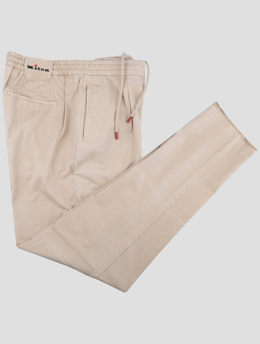 Kiton Beige Lyocell Cotton Ea Pants