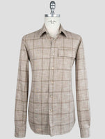 Kiton Blue Virgin Wool Silk Cotton Pa Shirt BUBA