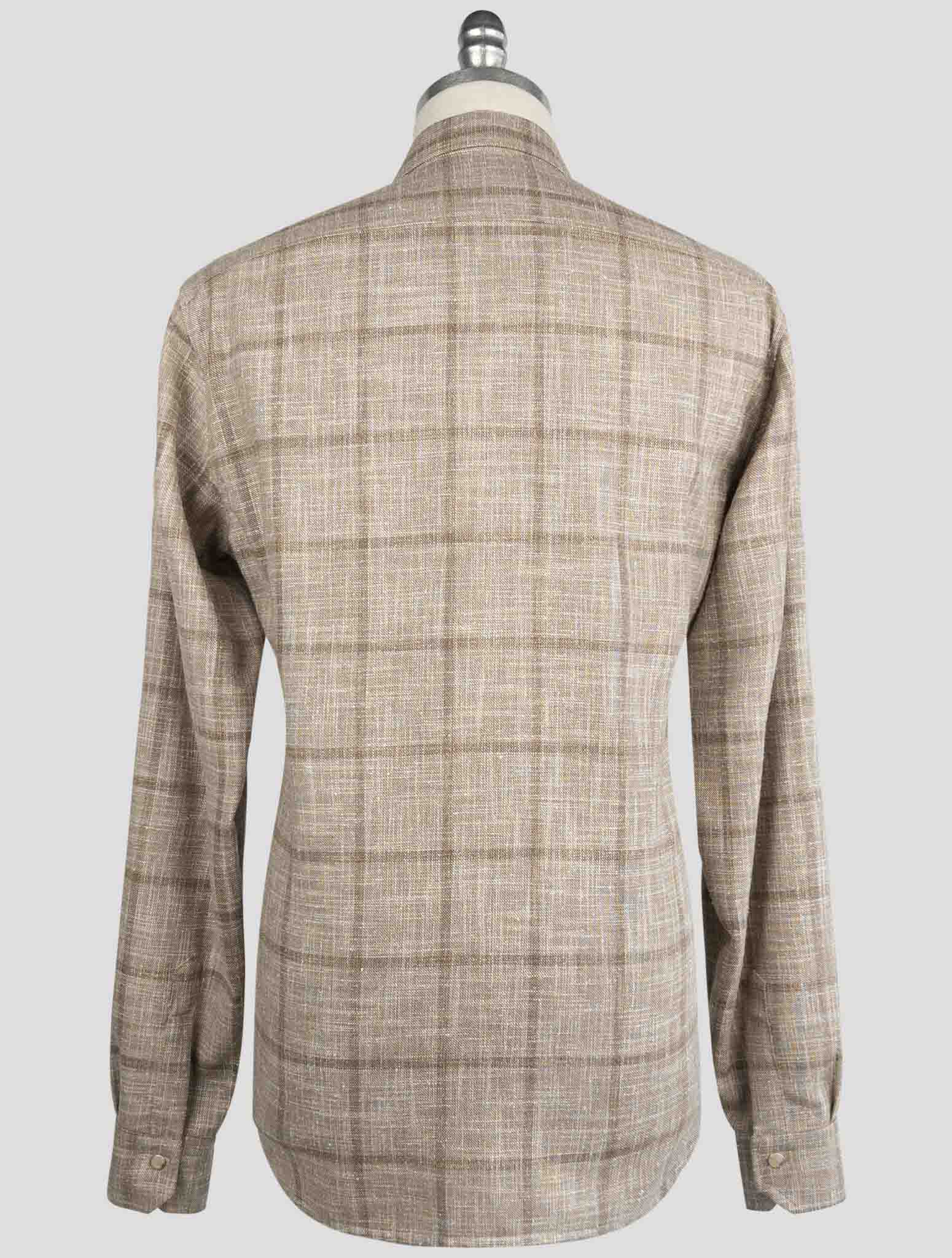 Kiton Blue Virgin Wool Silk Cotton Pa Shirt BUBA