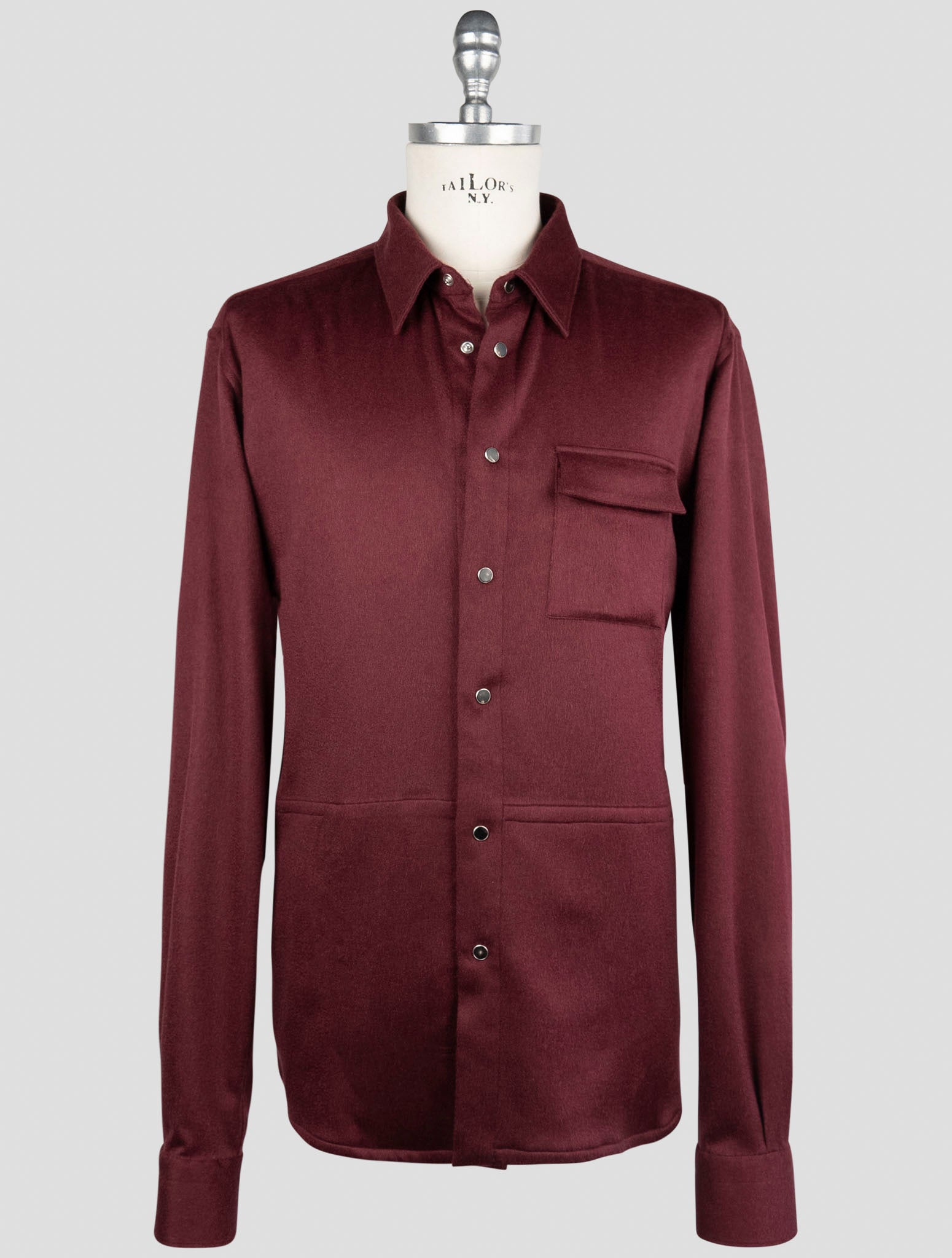 Kiton Burgundy Cashmere Ea Shirt